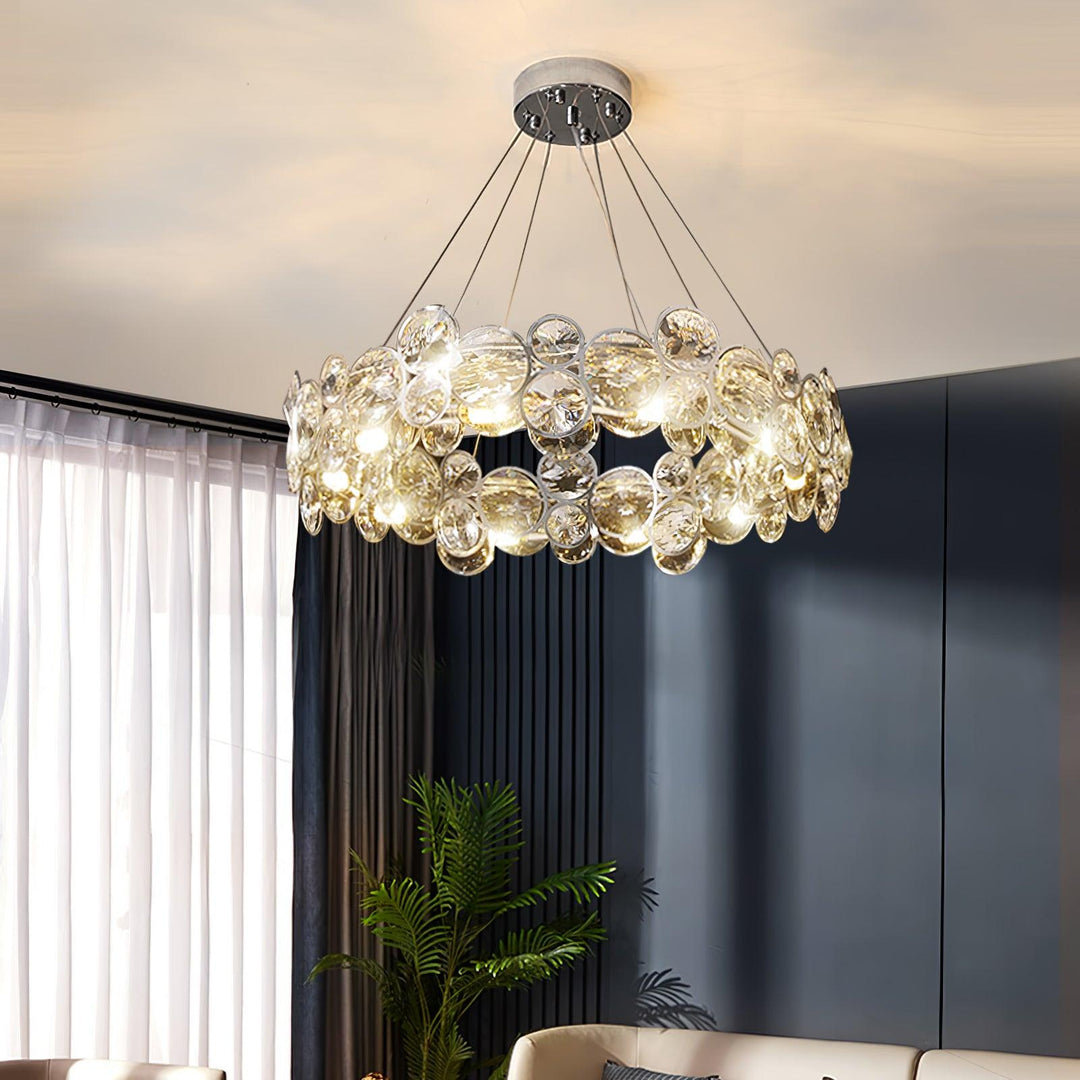 Chrome Round Crystal Chandelier - Vakkerlight