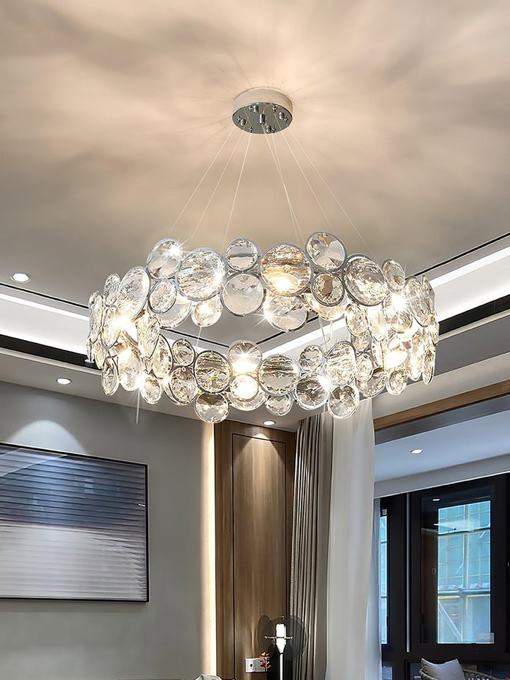 Chrome Round Crystal Chandelier - Vakkerlight