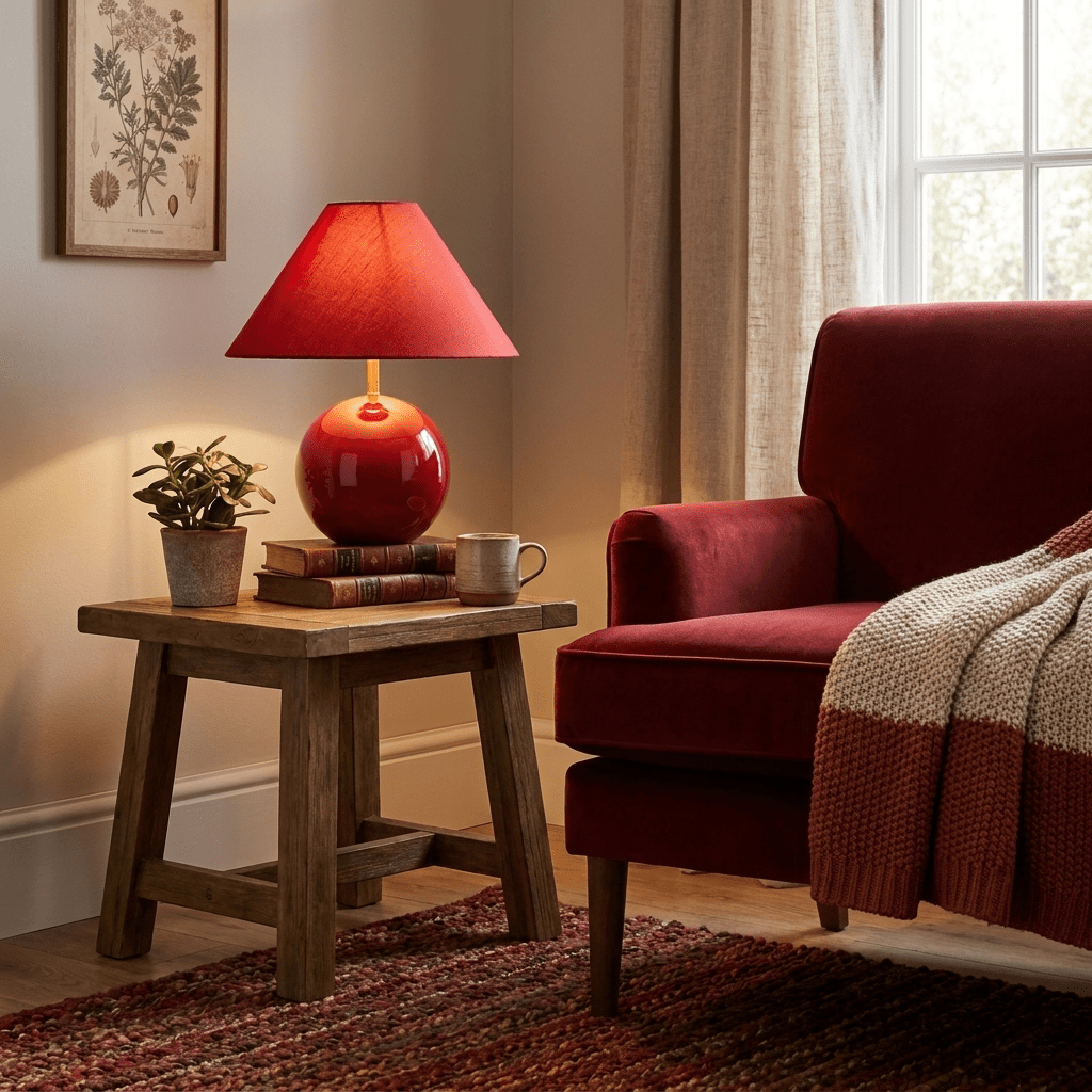 Cinabra Red Ceramic Table Lamp - Vakkerlight