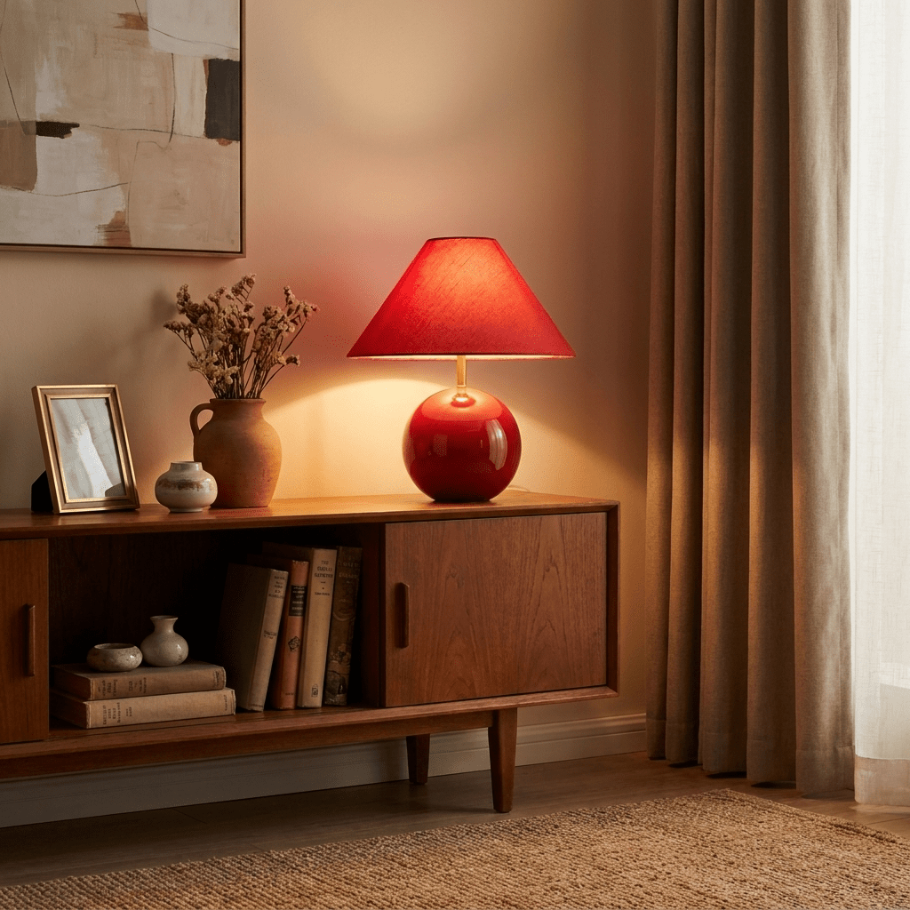 Cinabra Red Ceramic Table Lamp - Vakkerlight