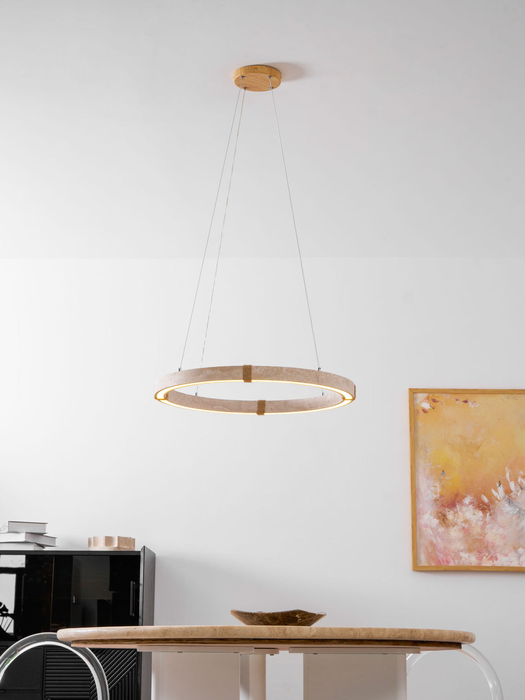 Circle Travertine Pendant Lamp - Vakkerlight