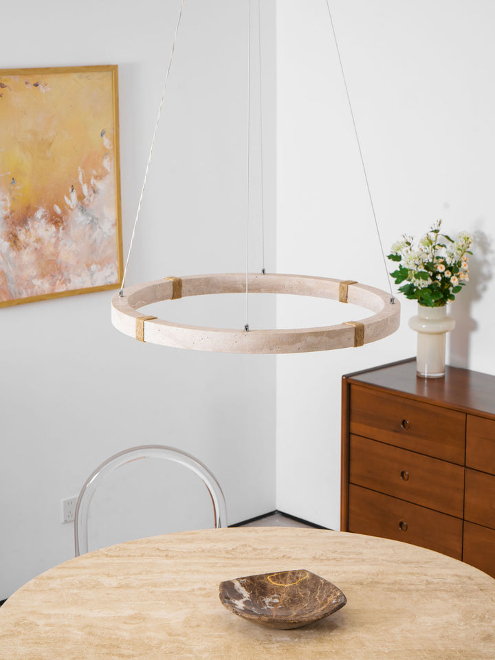 Circle Travertine Pendant Lamp - Vakkerlight