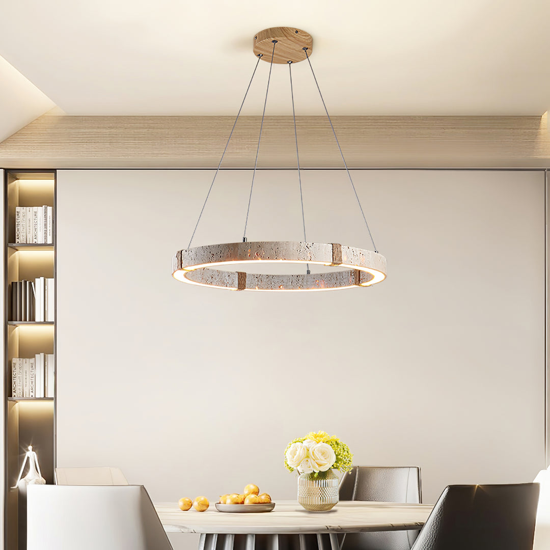 Circle Travertine Pendant Lamp - Vakkerlight