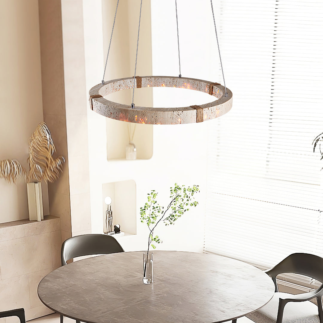 Circle Travertine Pendant Lamp - Vakkerlight