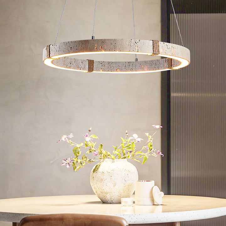 Circle Travertine Pendant Lamp - Vakkerlight