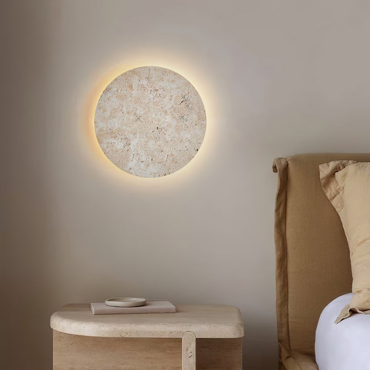 Circle Travertine Wall Lamp