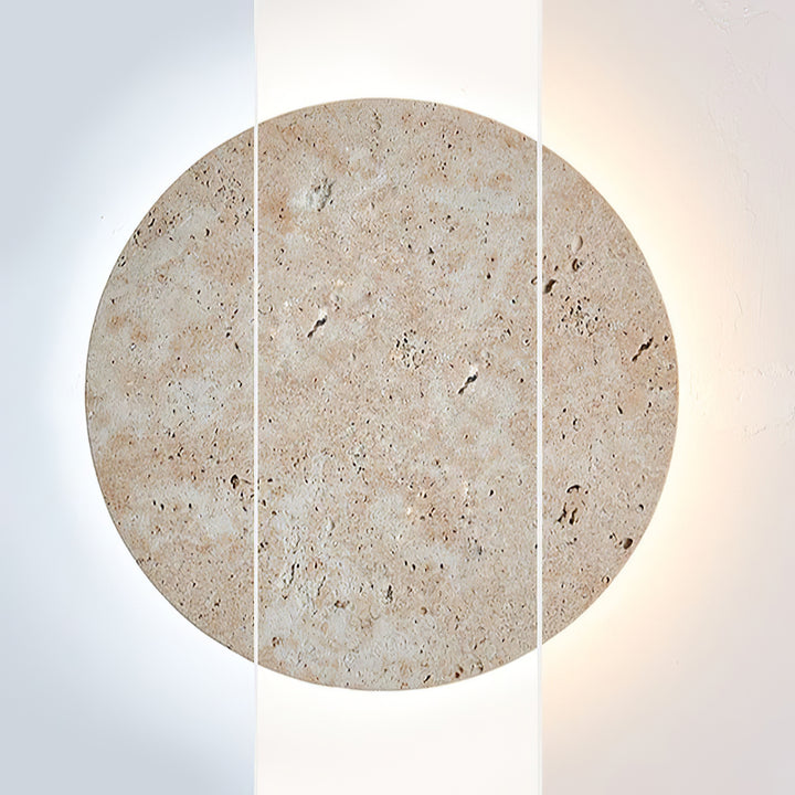 Circle Travertine Wall Lamp