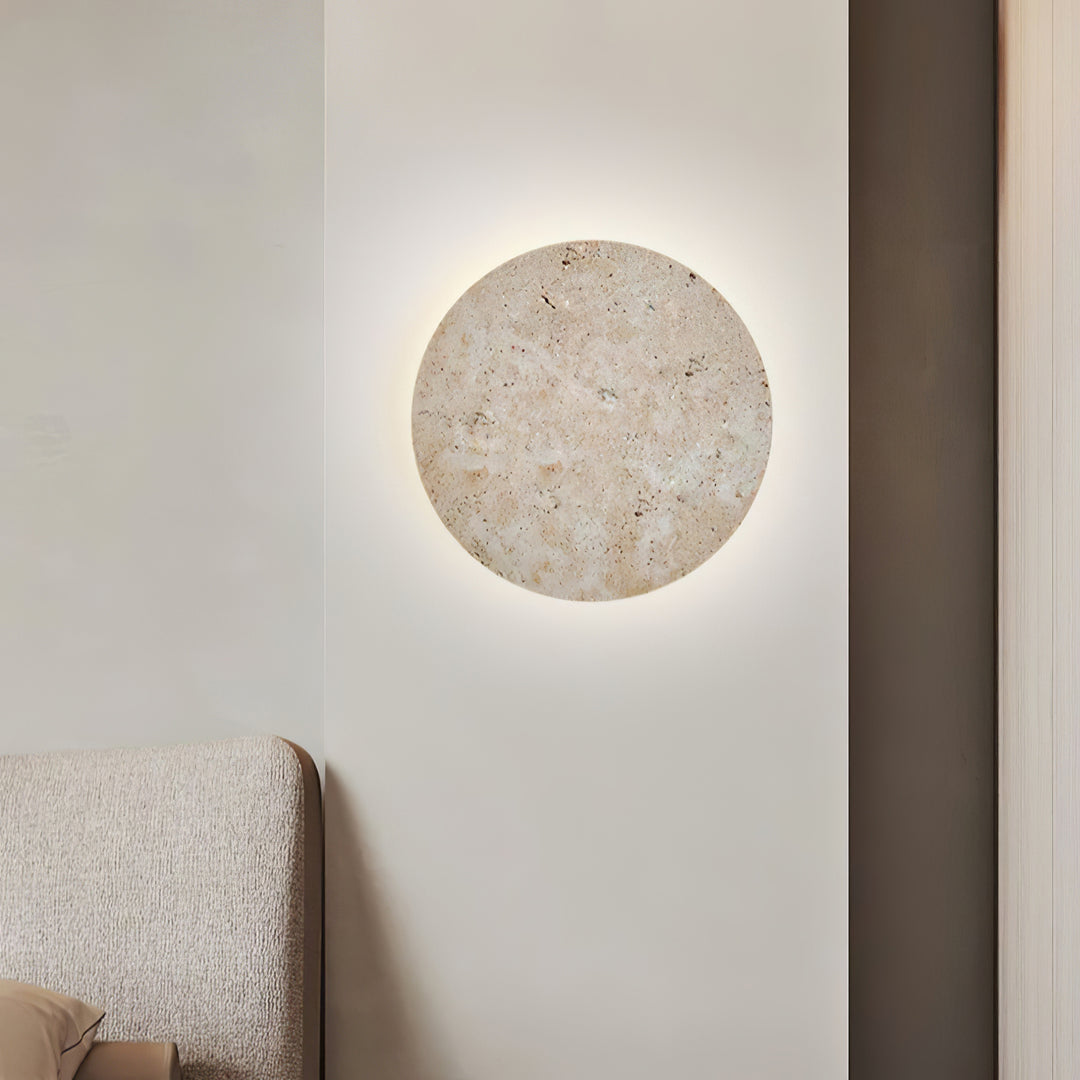 Circle Travertine Wall Lamp