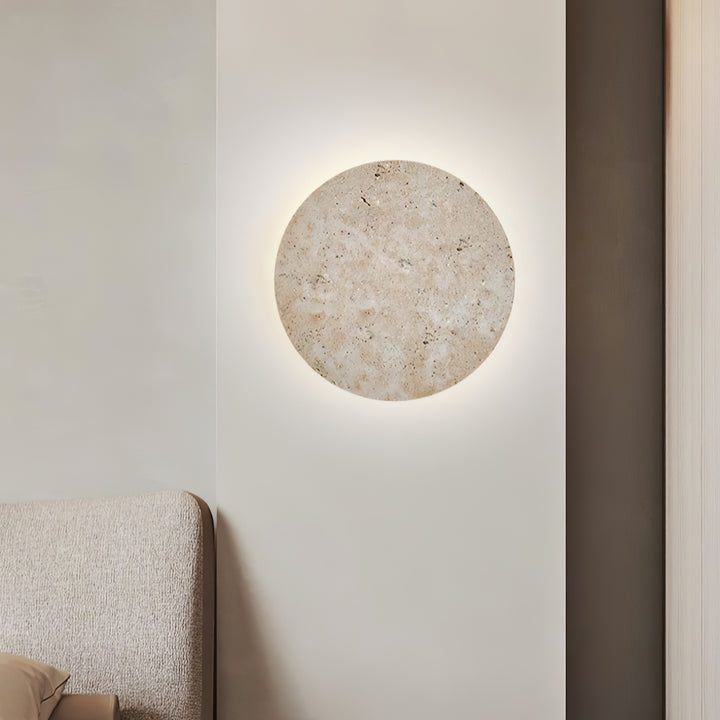 Circle Travertine Wall Lamp