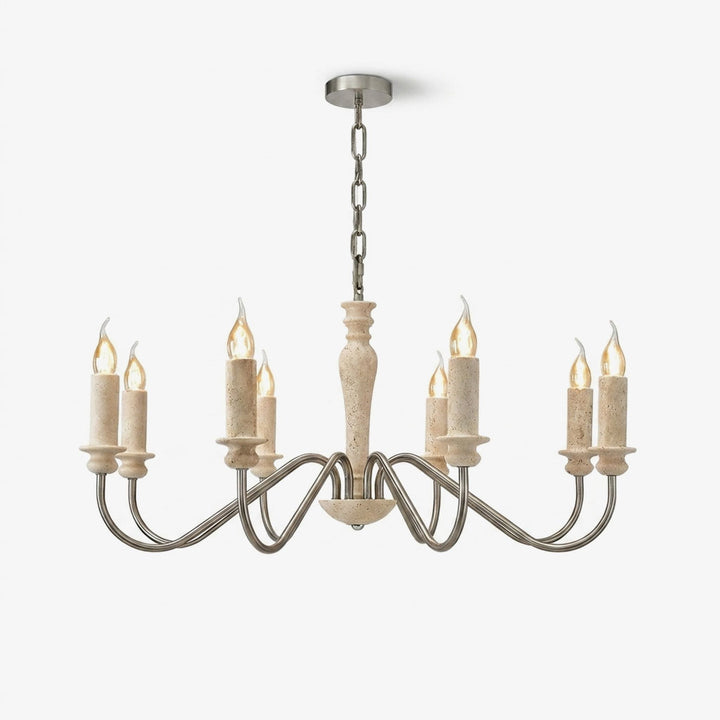 Claren Travertine Candle Chandelier