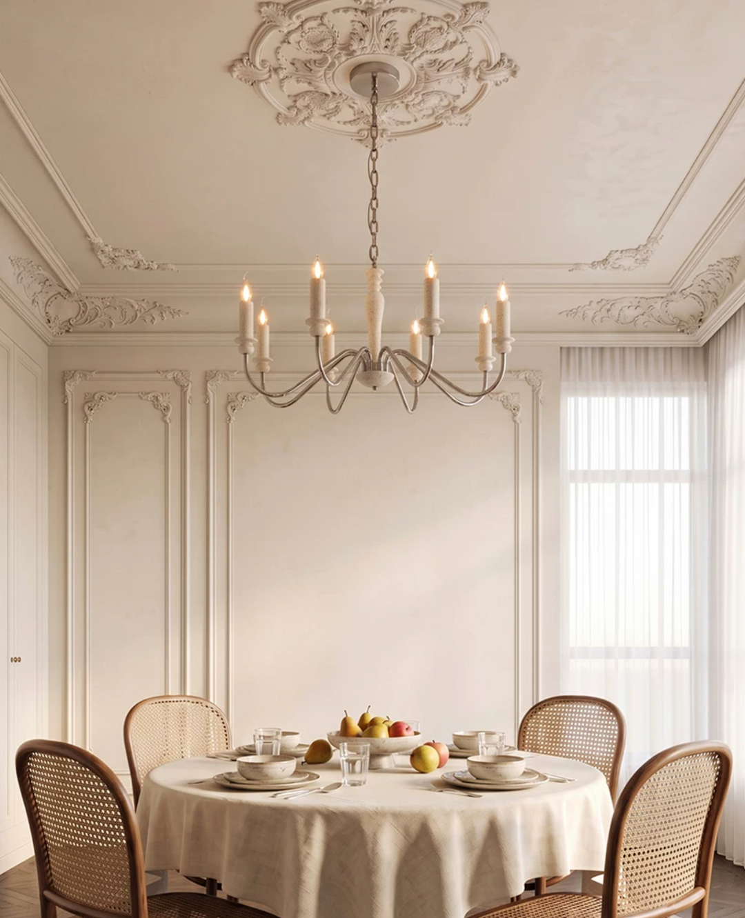 Claren Travertine Candle Chandelier