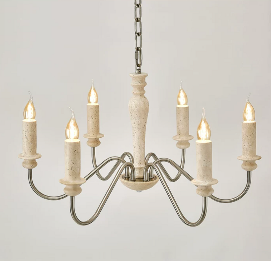 Claren Travertine Candle Chandelier