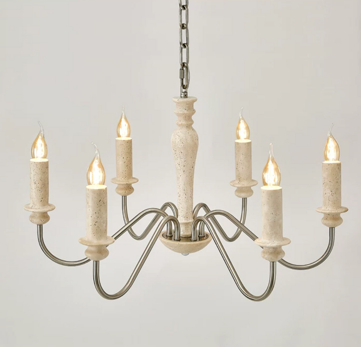Claren Travertine Candle Chandelier