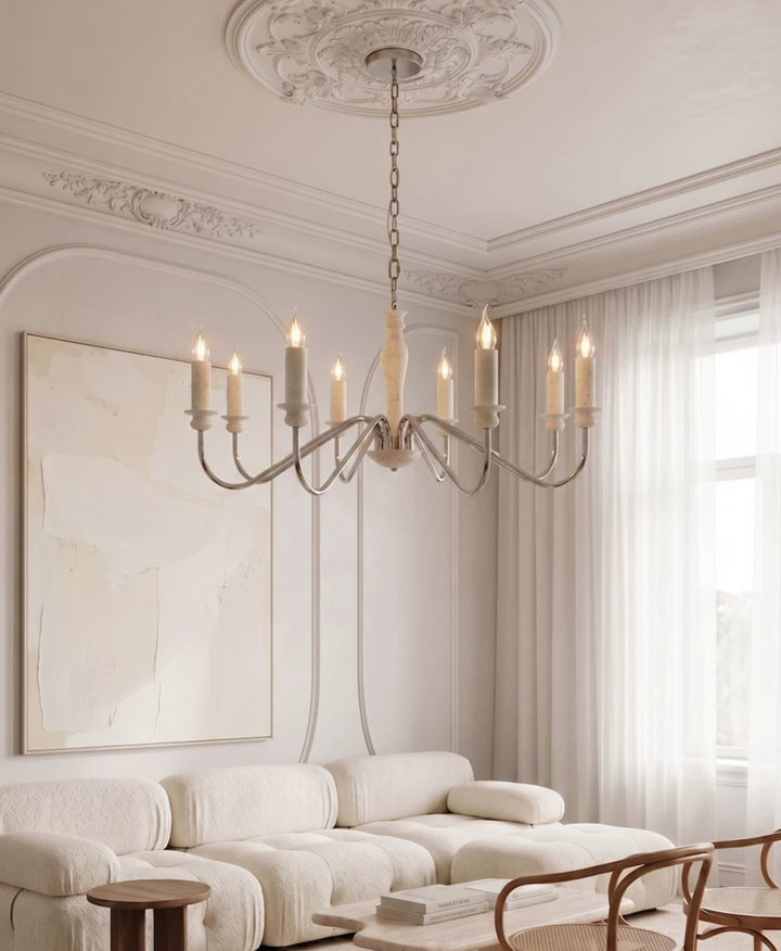 Claren Travertine Candle Chandelier