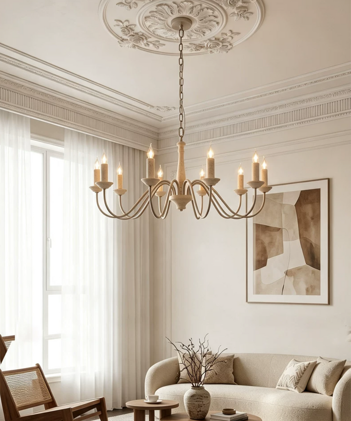 Veyra Travertine Candle Chandelier