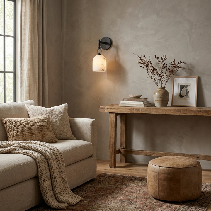 Cloche Alabaster Wall Sconce