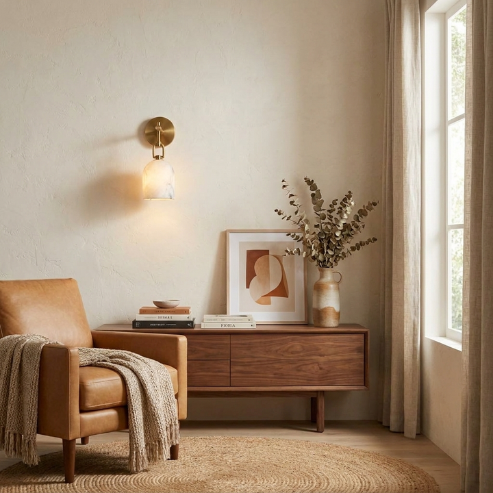Cloche Alabaster Wall Sconce