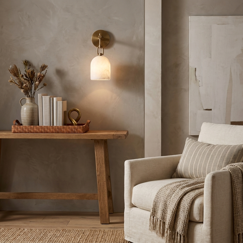 Cloche Alabaster Wall Sconce