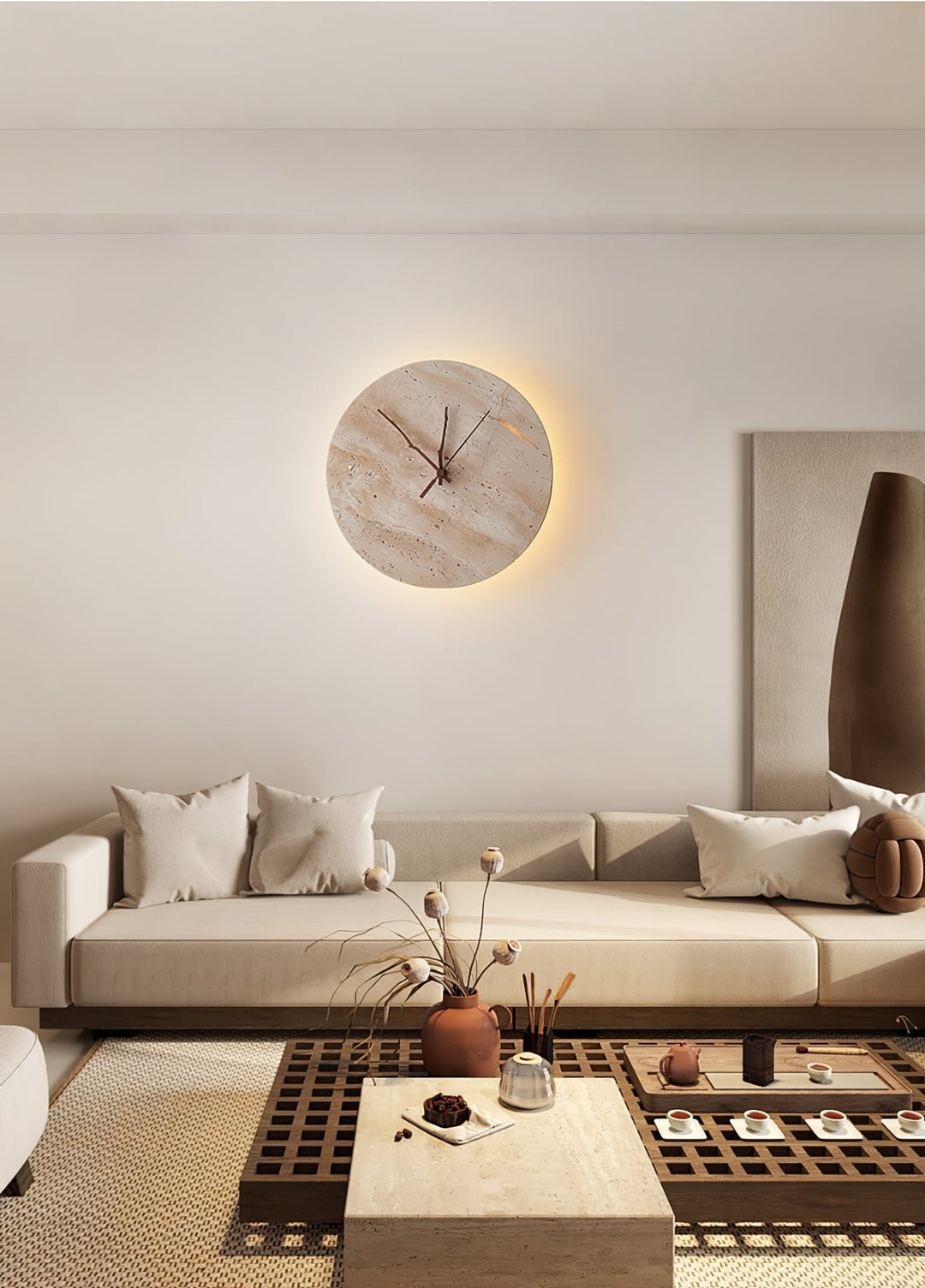 Clock Travertine Wall Lamp - Vakkerlight