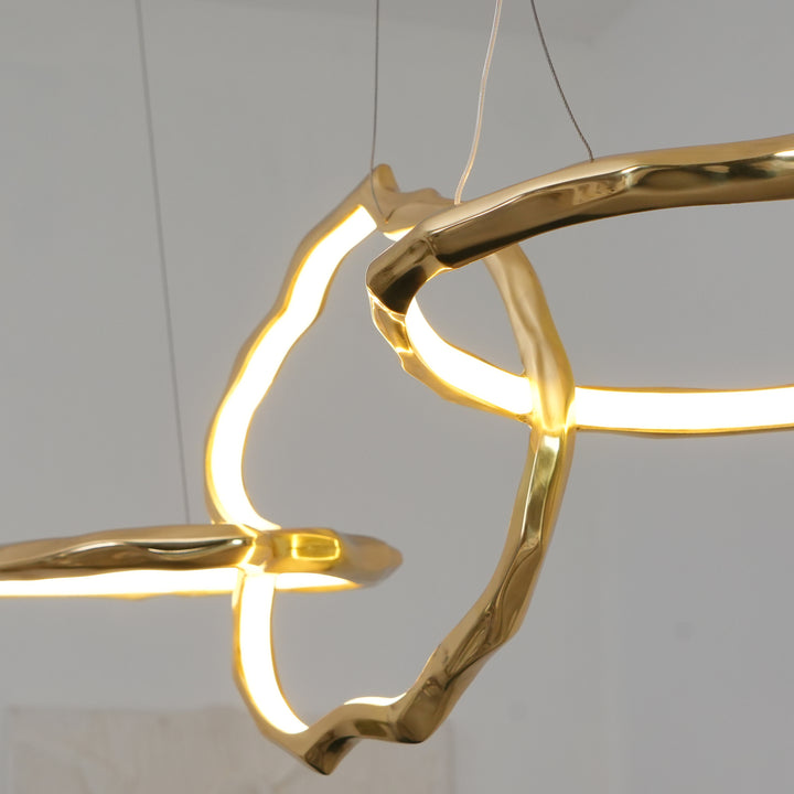 Cloud Rings Series Brass Chandelier