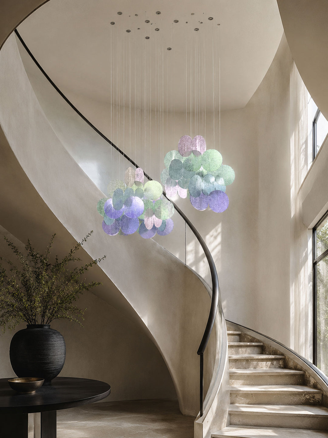 Clouds Iridescent Disc Chandelier - Vakkerlight