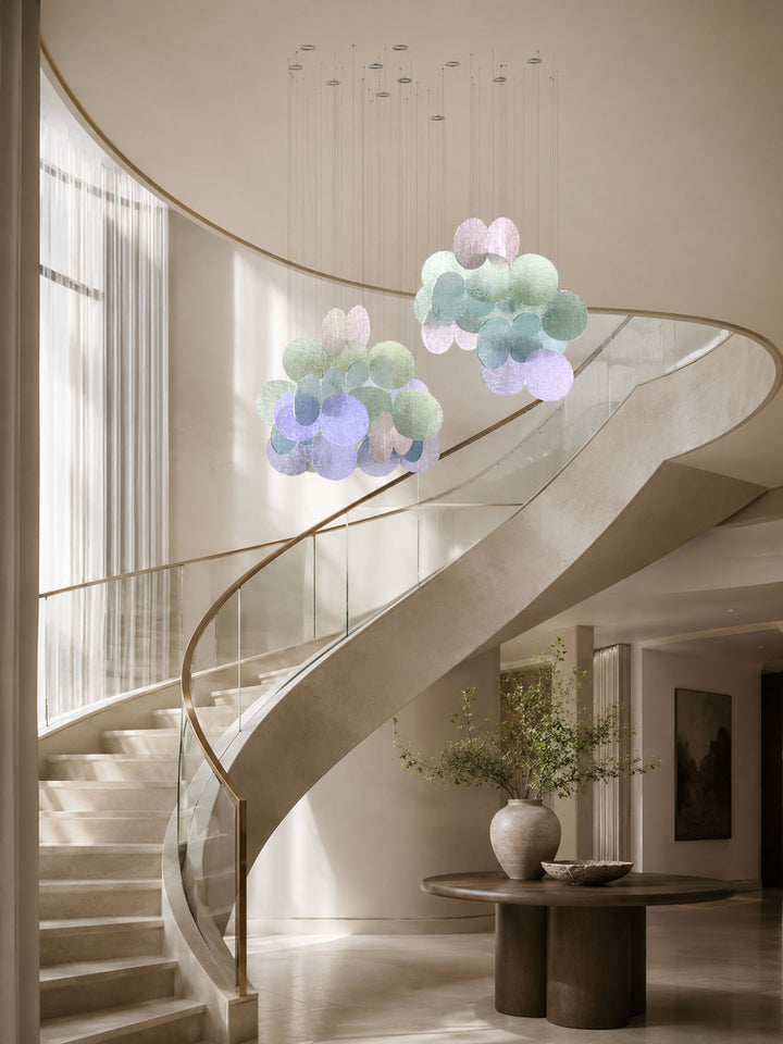Clouds Iridescent Disc Chandelier - Vakkerlight