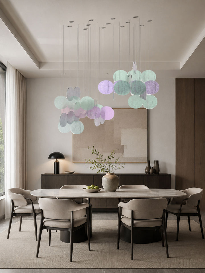 Clouds Iridescent Disc Chandelier - Vakkerlight