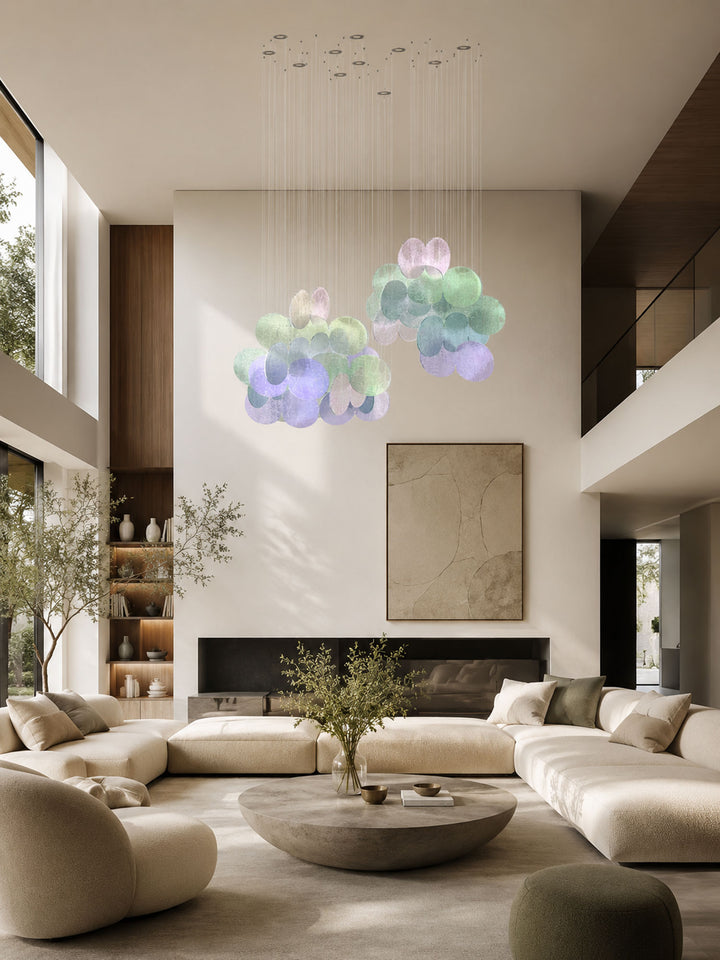 Clouds Iridescent Disc Chandelier - Vakkerlight