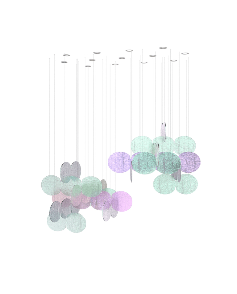 Clouds Iridescent Disc Chandelier - Vakkerlight