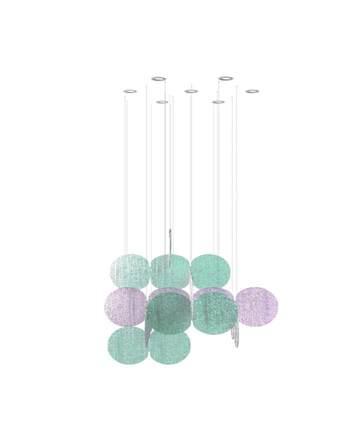 Clouds Iridescent Disc Chandelier - Vakkerlight
