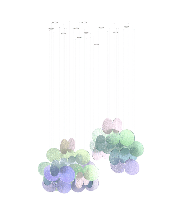 Clouds Iridescent Disc Chandelier - Vakkerlight