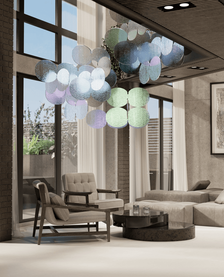 Clouds Iridescent Disc Chandelier - Vakkerlight