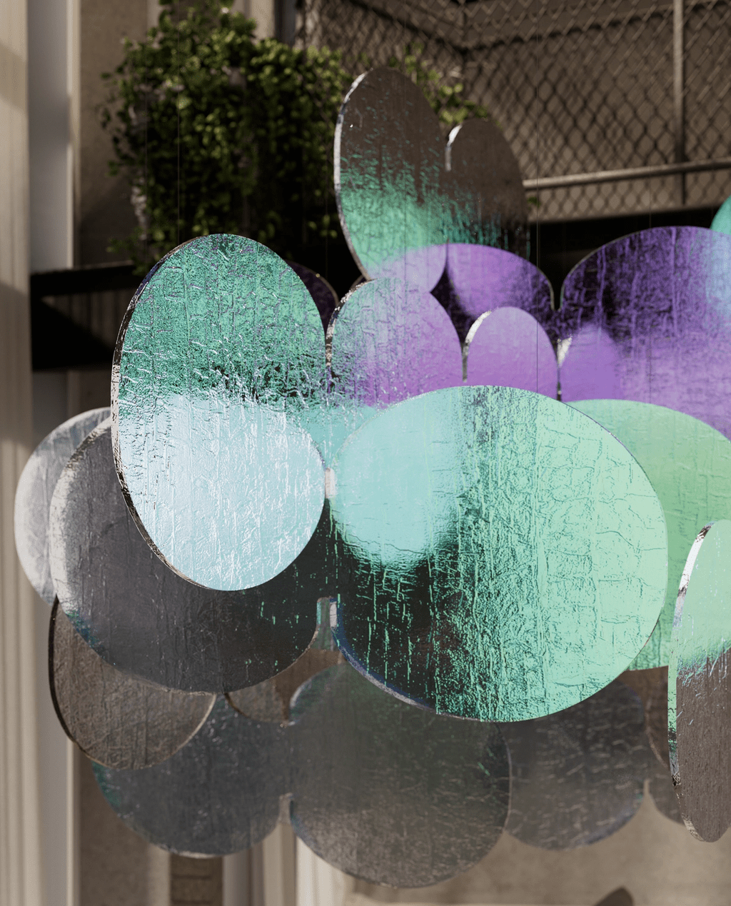 Clouds Iridescent Disc Chandelier - Vakkerlight