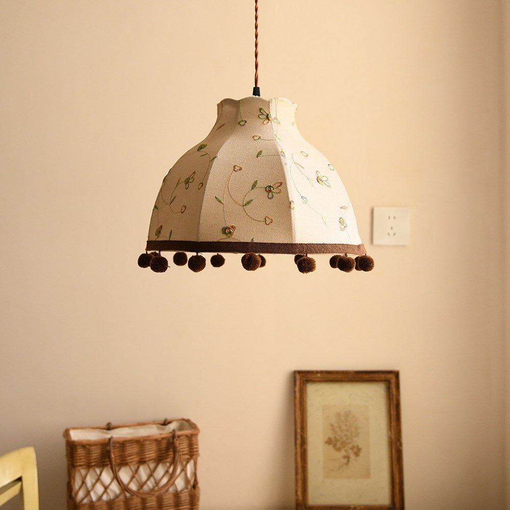 Clover Pom-Pom Trim Pendant Light - Vakkerlight