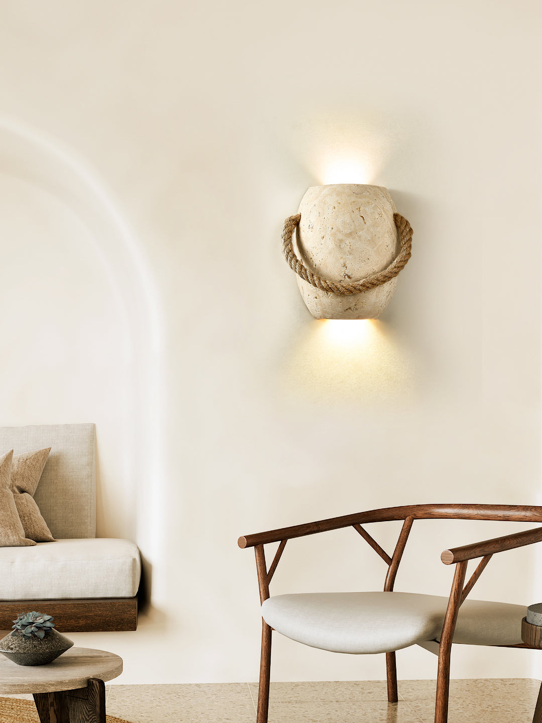 Coastal Rope Stone Wall Sconce - Vakkerlight