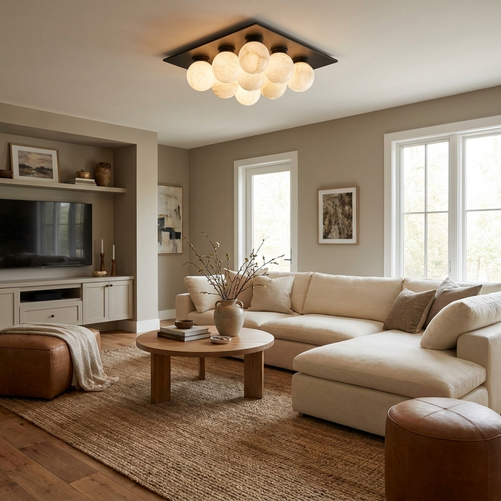 Cobble Alabaster Flush Mount