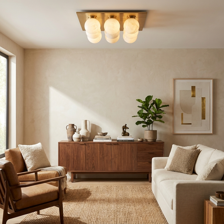 Cobble Alabaster Flush Mount