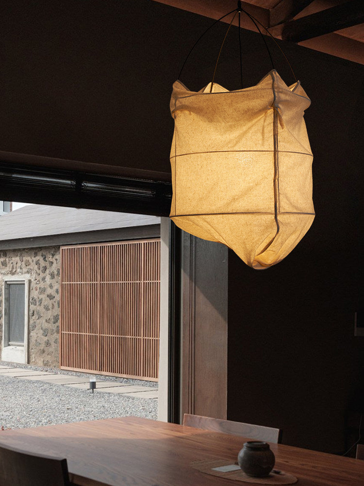 Cocoon Fabric Cage Pendant Lamp
