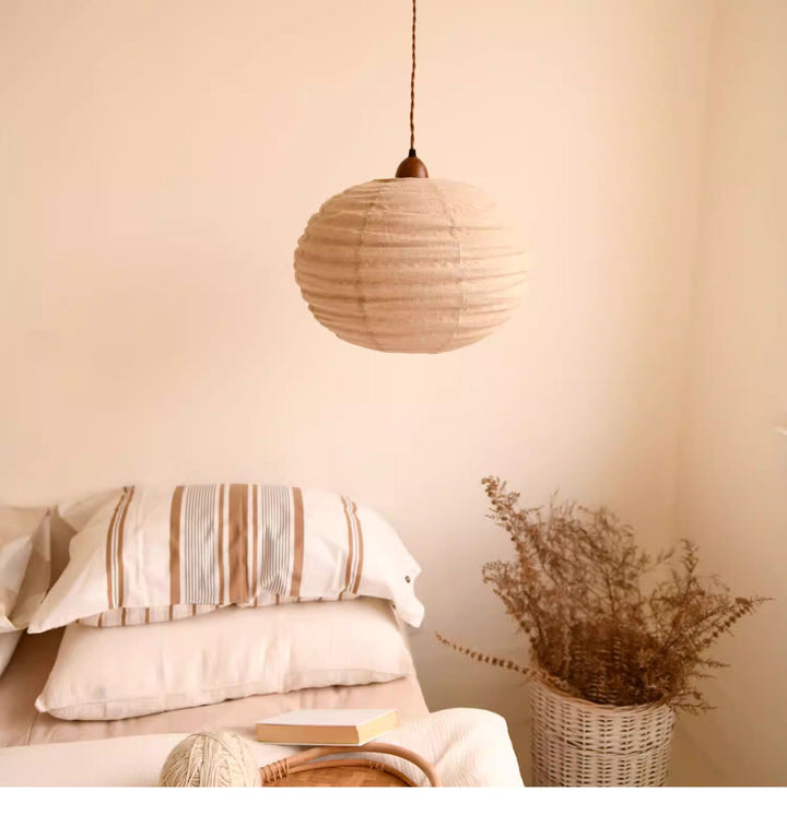 Cocoon Ribbed Sphere Pendant Light