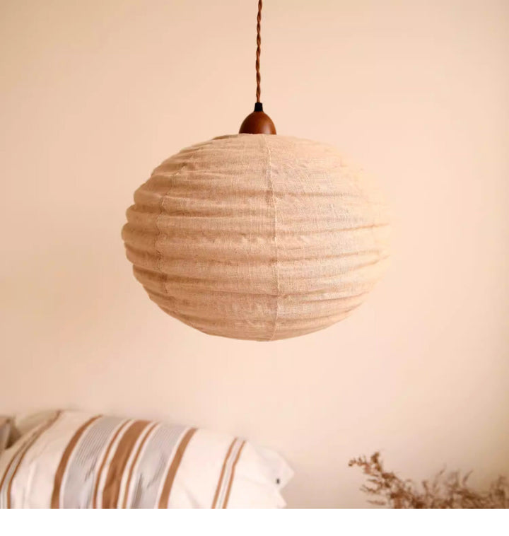 Cocoon Ribbed Sphere Pendant Light