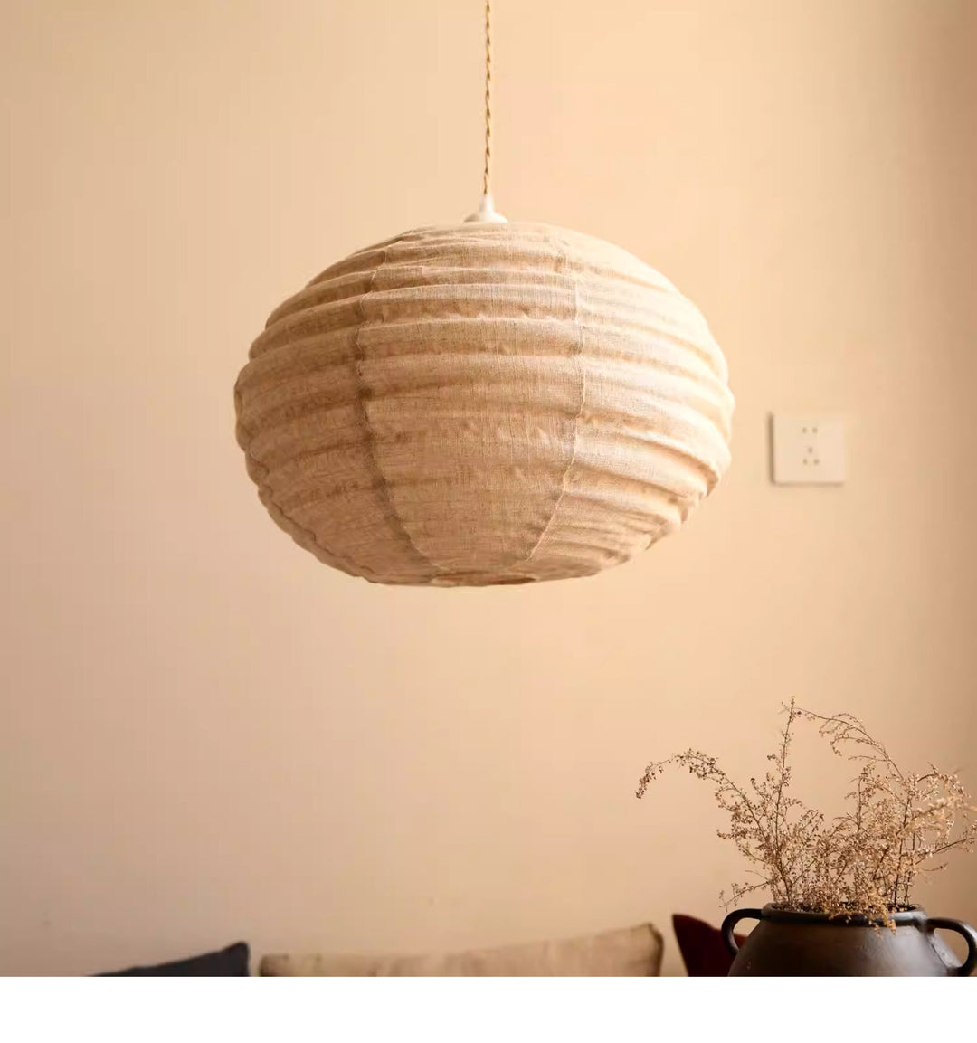 Cocoon Ribbed Sphere Pendant Light