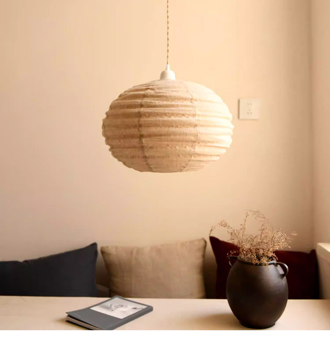 Cocoon Ribbed Sphere Pendant Light