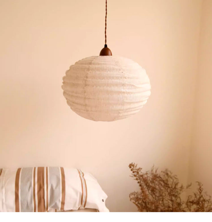 Cocoon Ribbed Sphere Pendant Light