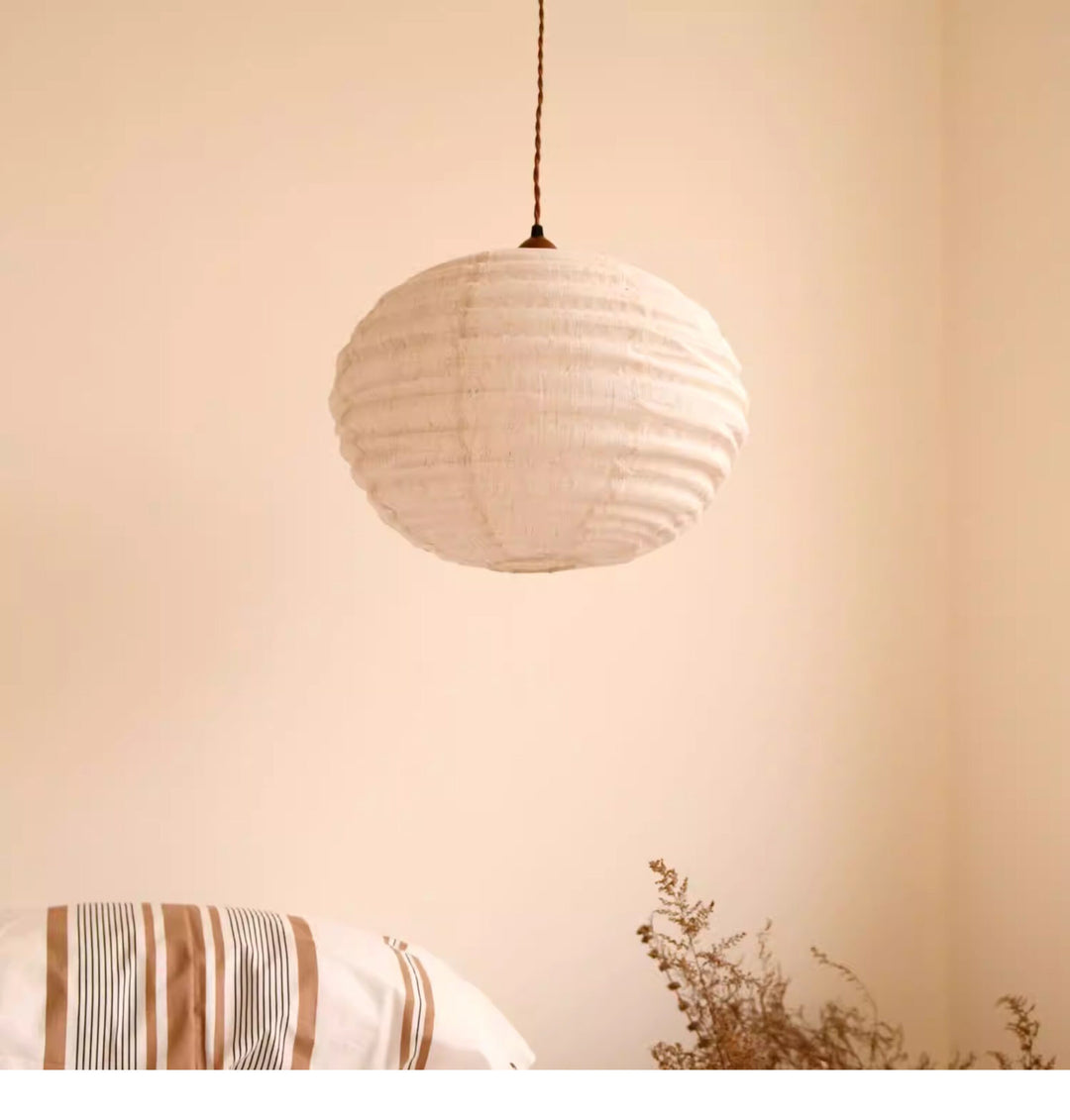 Cocoon Ribbed Sphere Pendant Light