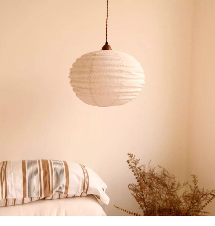 Cocoon Ribbed Sphere Pendant Light