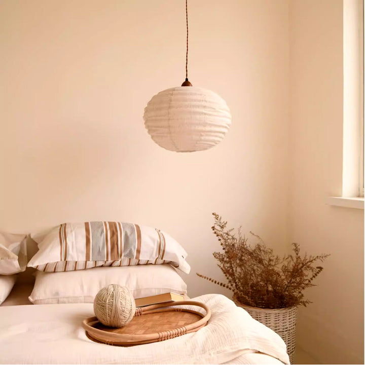 Cocoon Ribbed Sphere Pendant Light