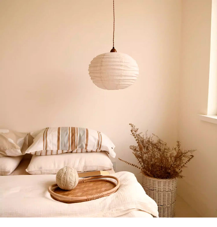 Cocoon Ribbed Sphere Pendant Light