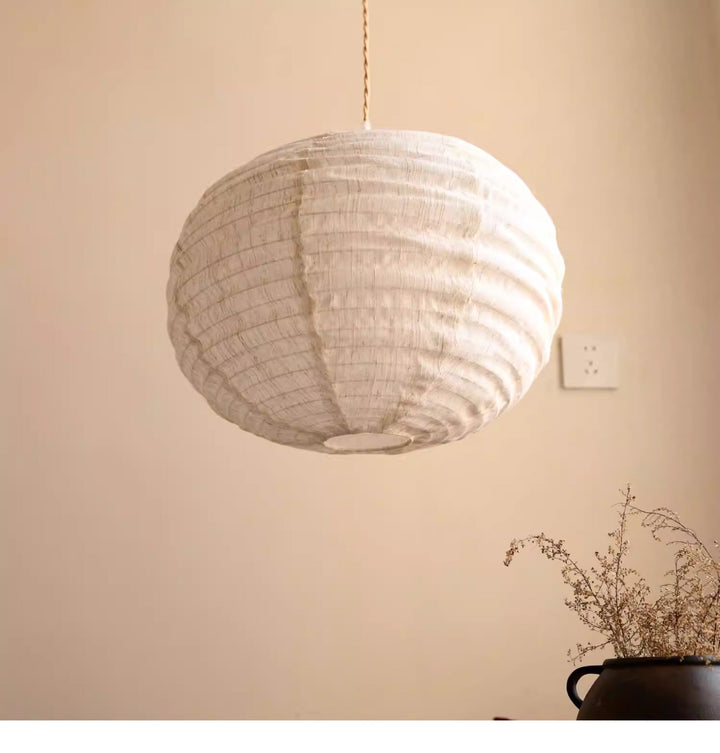 Cocoon Ribbed Sphere Pendant Light