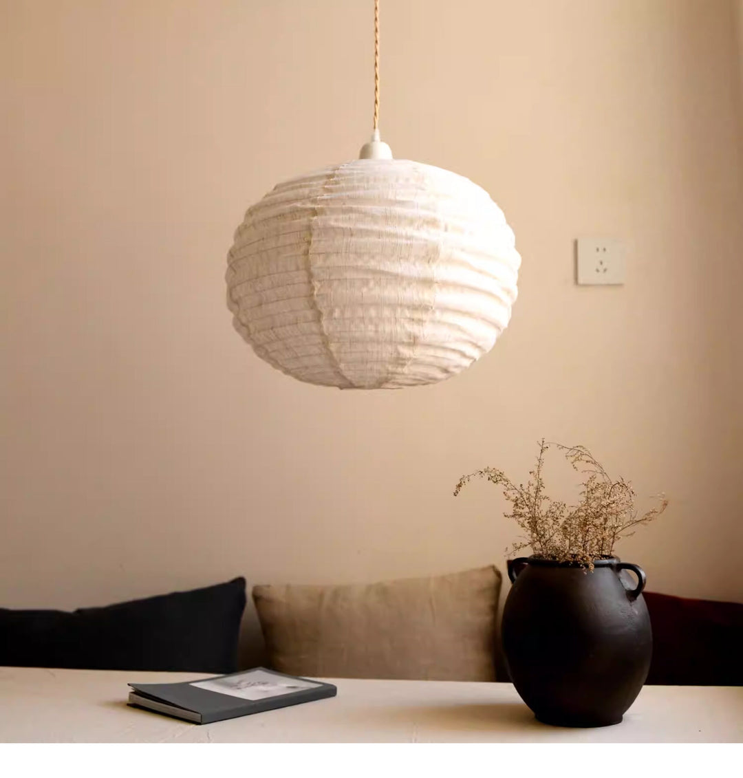 Cocoon Ribbed Sphere Pendant Light