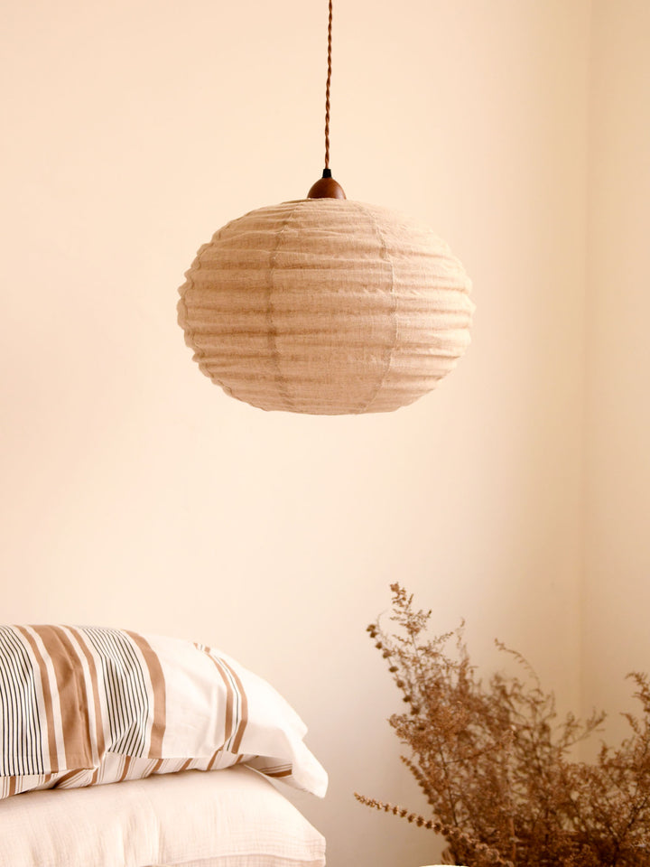Cocoon Ribbed Sphere Pendant Light